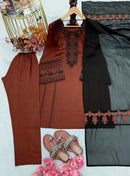 Lady Look  047 Pure Roman Silk Thread Work Suit