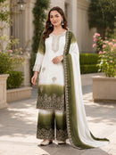 KC 003 A Heavy Dual Tone Peding Star Georgette Sharara Suit