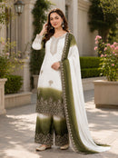 KC 003 A Heavy Dual Tone Peding Star Georgette Sharara Suit