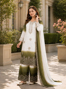 KC 003 A Heavy Dual Tone Peding Star Georgette Sharara Suit