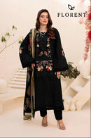 Florent 1049 C Cambric Cotton Chikankri Embroidery Work Suit