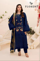Florent 1049 F Cambric Cotton Chikankri Embroidery Work Suit