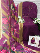 Florent 1049 E Cambric Cotton Chikankri Embroidery Work Suit
