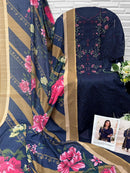 Florent 1049 F Cambric Cotton Chikankri Embroidery Work Suit