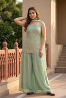 DB 44 Heavy Faux Georgette Embroidery Work Sharara Suit