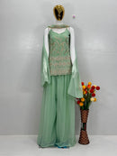 DB 44 Heavy Faux Georgette Embroidery Work Sharara Suit