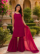 KC 010 Premium Fox Blooming Georgette Designer Sharara Suit