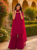 KC 010 Premium Fox Blooming Georgette Designer Sharara Suit