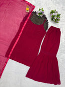 KC 010 Premium Fox Blooming Georgette Designer Sharara Suit