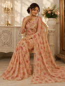 ASN 118 Premium Tabby Silk  Real Mirro Work Printed Saree