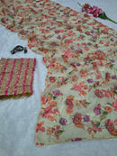 ASN 118 Premium Tabby Silk  Real Mirro Work Printed Saree