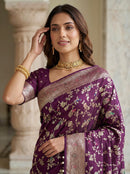 TF 416 A Pure Nylon Satin Zari Thread Weaving Less Saree