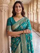 TF 416 B Pure Nylon Satin Zari Thread Weaving Less Saree