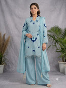 LG 2121 B Designer Soft Organza  Embroidery Work Suit