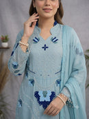 LG 2121 B Designer Soft Organza  Embroidery Work Suit