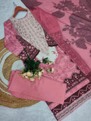 Yd 068 Heavy Cotton Printed Embroidery Sequence Work Pakistani Suit