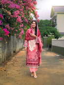 Yd 068 Heavy Cotton Printed Embroidery Sequence Work Pakistani Suit