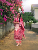 Yd 068 Heavy Cotton Printed Embroidery Sequence Work Pakistani Suit