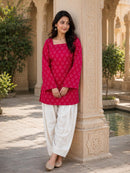 LW 9341 A Designer Cotton Bandhej Printed Co Ord Set