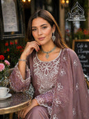 Al Qasr Ma 334 A Heavy Viscous Organza Embroidery Work Suit