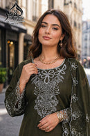 Al Qasr Ma 334 B Heavy Viscous Organza Embroidery Work Suit