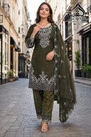 Al Qasr Ma 334 B Heavy Viscous Organza Embroidery Work Suit