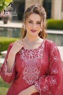 Al Qasr Ma 334 C Heavy Viscous Organza Embroidery Work Suit