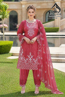 Al Qasr Ma 334 C Heavy Viscous Organza Embroidery Work Suit