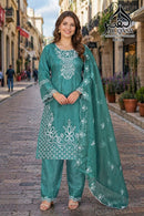 Al Qasr Ma 334 D Heavy Viscous Organza Embroidery Work Suit