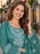 Al Qasr Ma 334 D Heavy Viscous Organza Embroidery Work Suit