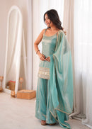 SZR 3177 Real Mirror & Embroidery Sequence Work Sharara Suit