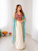 BB 48 B Banglory Silk Sequin Embroidery Work Indo Western