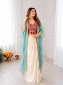 BB 48 B Banglory Silk Sequin Embroidery Work Indo Western