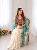 BB 48 B Banglory Silk Sequin Embroidery Work Indo Western