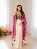 BB 48 C Banglory Silk Sequin Embroidery Work Indo Western