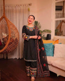 SR 1716 A Pure Heavy French Crep Embroidery Work Suit