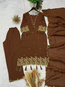BE 481 Designer Rayon Embroidery Work Suit