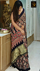 Mahira Pure Gajji Bandhej Original Mirror Work Saree