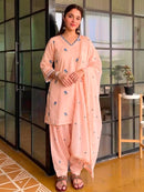 Lady Look 043 A Designer Pure Satin Embroidery Work Suit