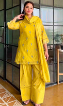 Lady Look 043 B Designer Pure Satin Embroidery Work Suit