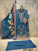 Hoor Tex  Hf 897 B Premium Heavy Reyon Printed Pakistani Suit