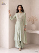 Alizeh 7107 Designer Roman Silk Tabby Organza Suit