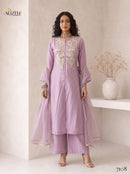 Alizeh 7108 Designer Roman Silk Tabby Organza Suit