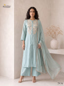 Alizeh 7109 Designer Roman Silk Tabby Organza Suit