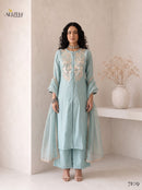 Alizeh 7109 Designer Roman Silk Tabby Organza Suit
