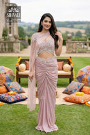 Shivali BSS8 37969 Mauve Pink Ready To Wear Indo Western