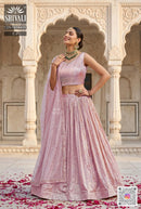Shivali  CDS19 59459 C2 Baby Pink Crushed Jacquard Lehenga