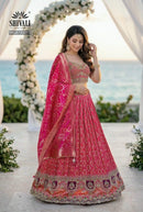 Shivali  MG8 00013 Rani Pink Bandhani Printed Embroidered Lehenga