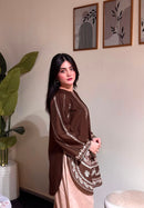 Lady Look 050 C Pure Roman Silk With Embroidery Work Suit