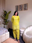 Lady Look 050 B Pure Roman Silk With Embroidery Work Suit
